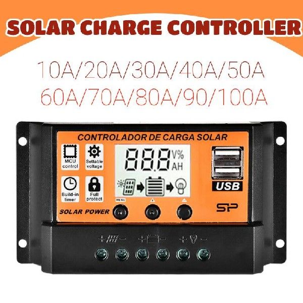 MPPT/PWM Solar Charge Controller 12V 24V 10A 20A 30A 40A