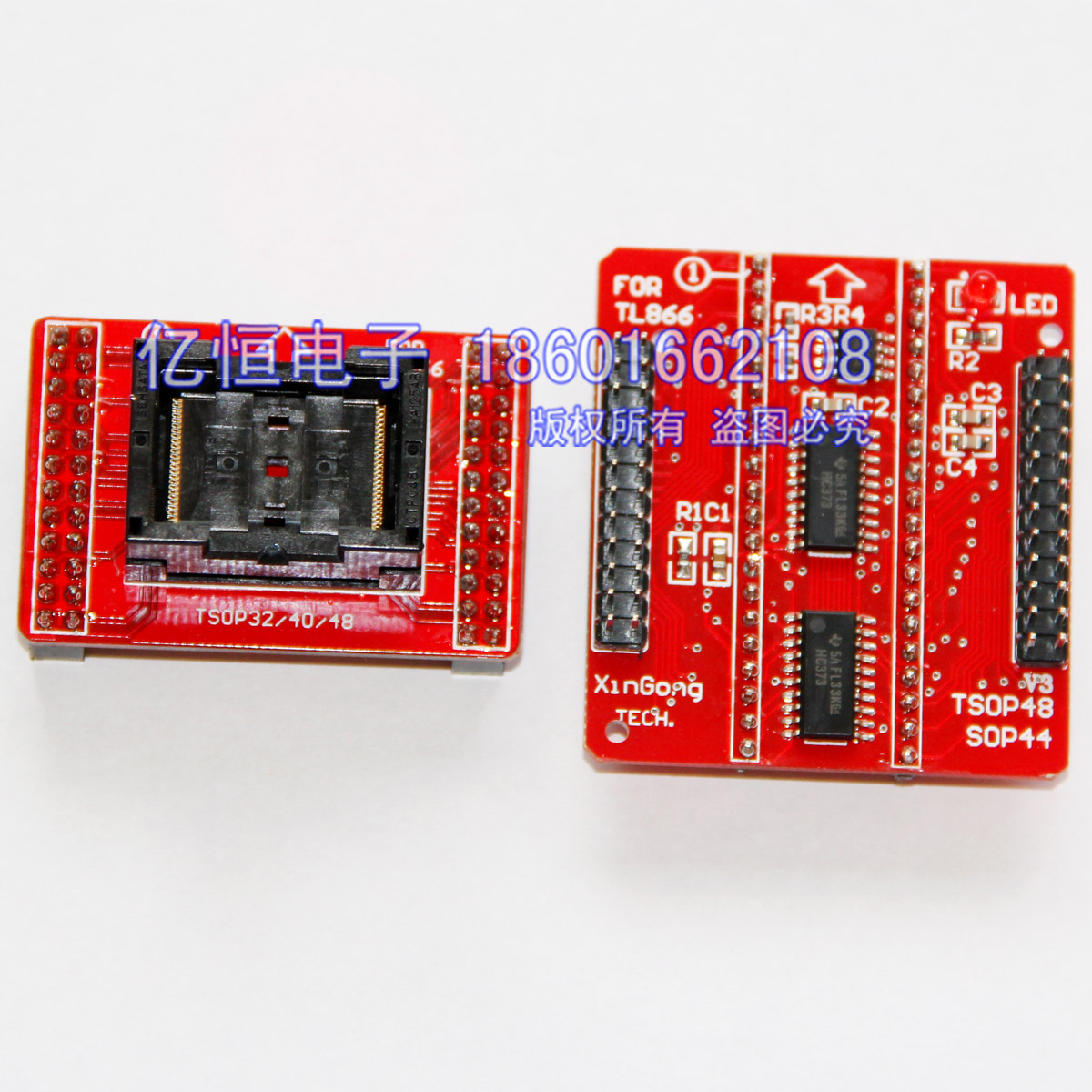 镀金双触点座TL866CS TL866A TSOP48转DIP40 转换座 烧录座适配器