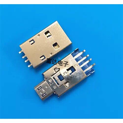 USB2.0 二合一伸缩头OTG USBA公和micro公头  迈克 USB2合1焊线