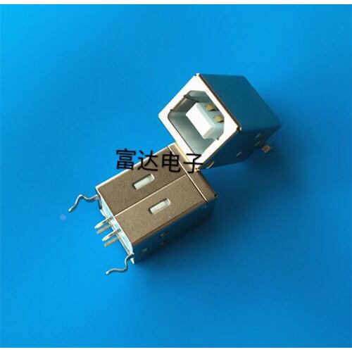 USB打印机接口 B型 直针 母座接插件 铁壳 180度  插板式