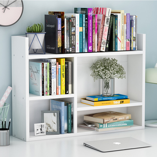 书架简易桌上置物架桌面收纳架多层学生办公电脑桌简约书桌小书柜