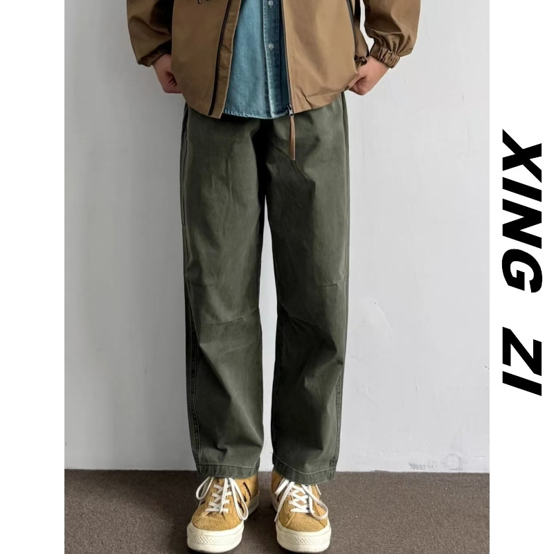 美式复古工装裤男款直筒宽松百搭春夏季潮牌时尚日系休闲裤男春秋