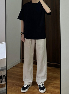 潮牌短袖T恤男款潮流百搭春夏季宽松显瘦休闲纯棉品质圆领上衣男