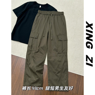 美式工装裤男款小个子秋冬季直筒宽松休闲百搭潮流多口袋机能长裤