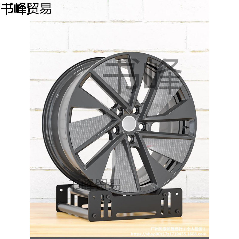 汽车轮毂旋转展示台360度旋转轮毂展示架可调节尺寸轮毂钢圈展架