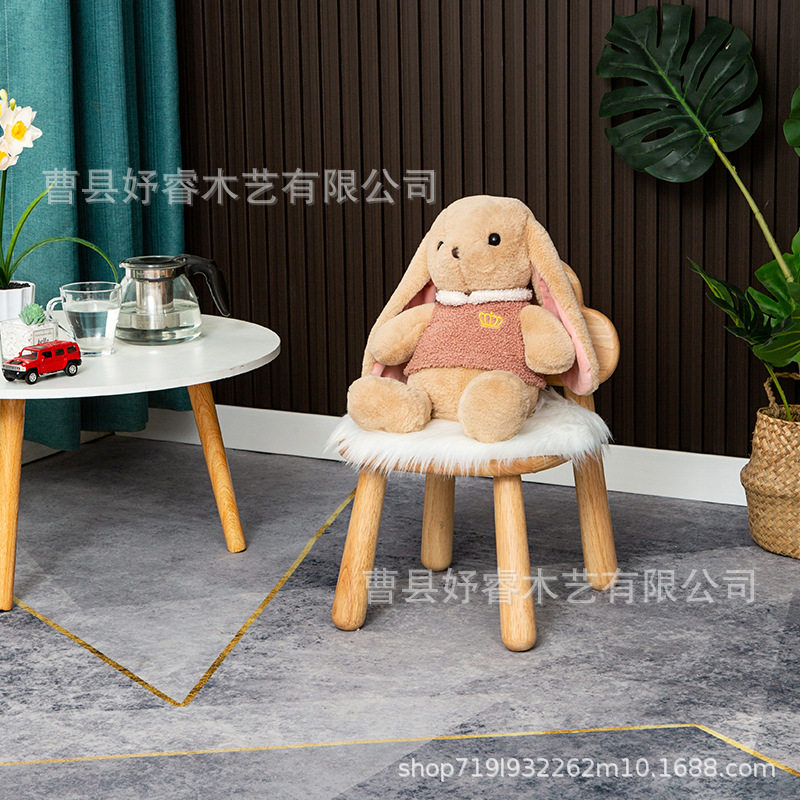 实木幼儿园靠背换鞋小凳