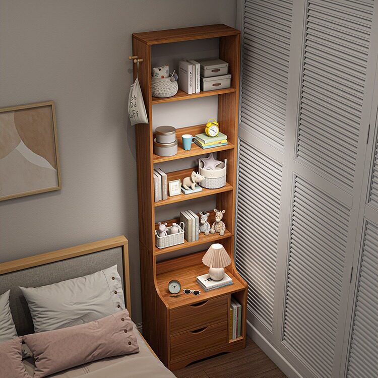 简易置物架床头柜简约现代卧室加高多功能床边柜子书架一体小储物