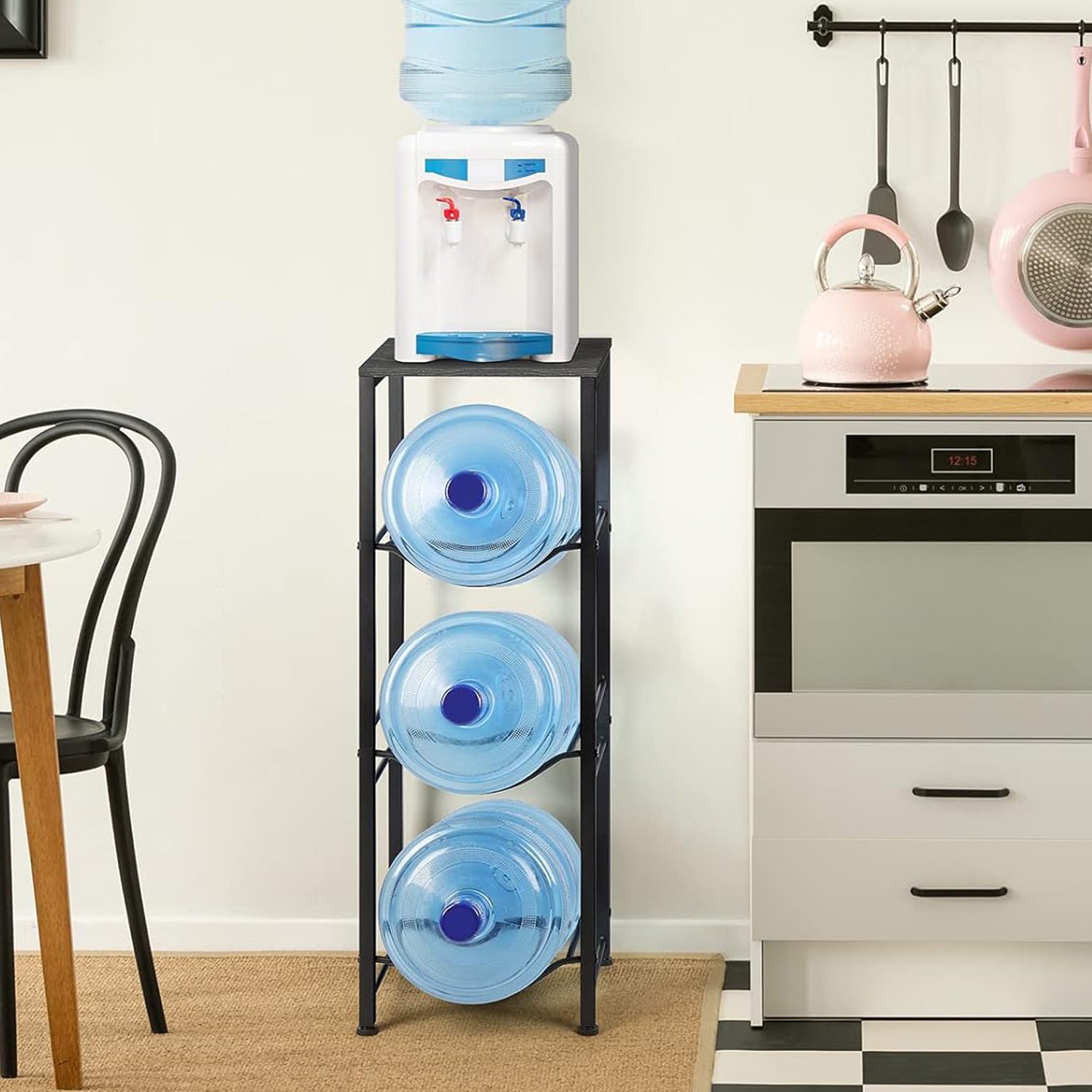 跨境水桶置物架三层净水桶架倒置收纳架加粗多层可移动饮水机旁架