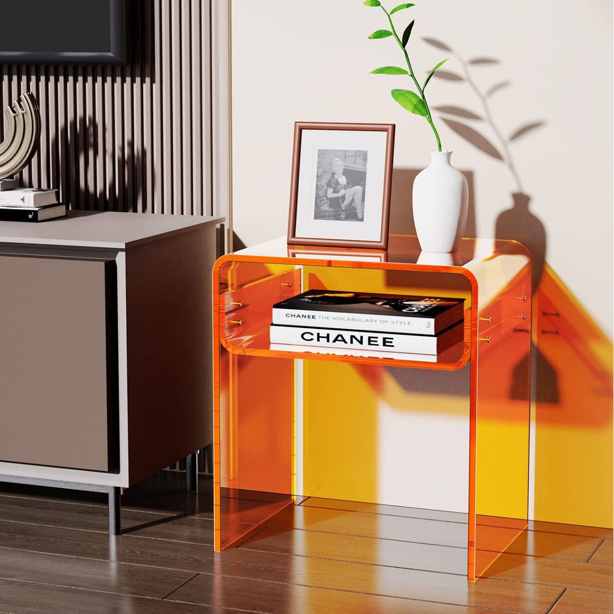 透明亚克力茶几客厅2层床边床头柜卧室家居装饰卧室装饰酒店公寓