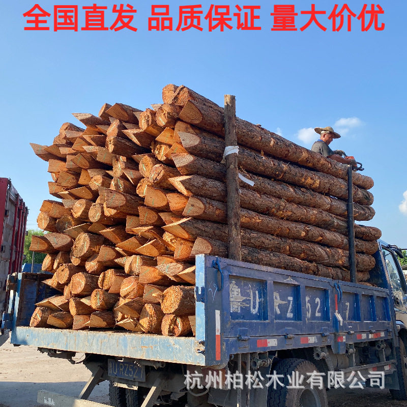 林场直发落叶松松木桩河道打桩