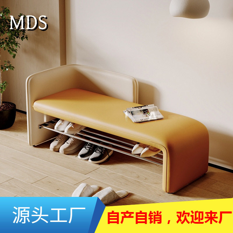 门口穿鞋凳家用卧室长条凳设计师网红换鞋凳玄关储物放鞋凳简约