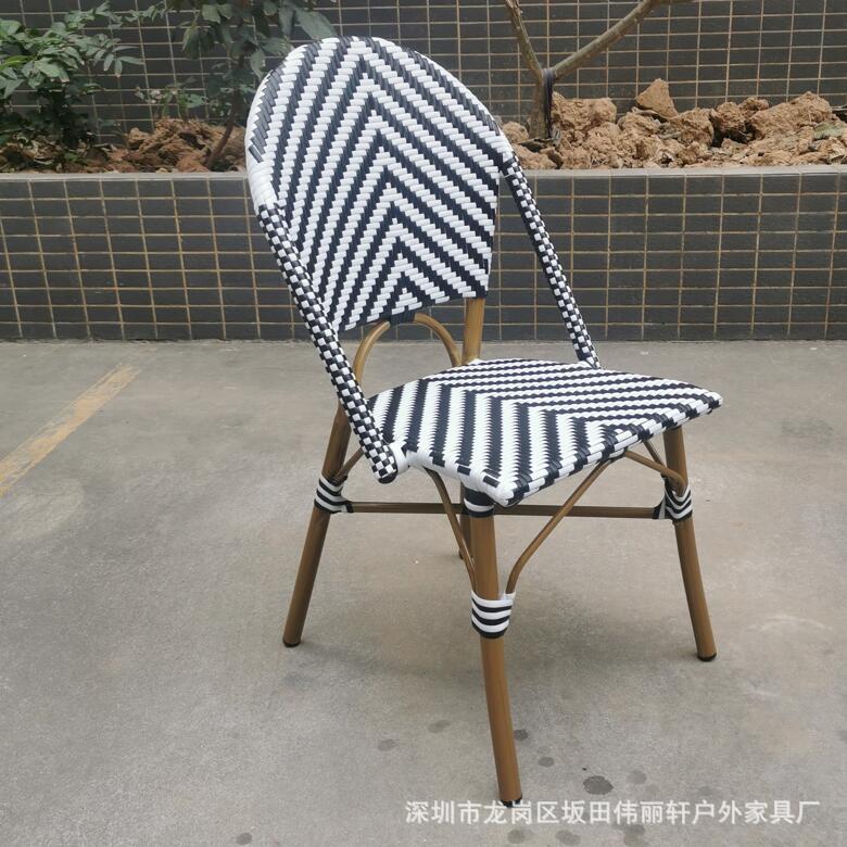 铝合金仿竹节纹无扶手藤椅