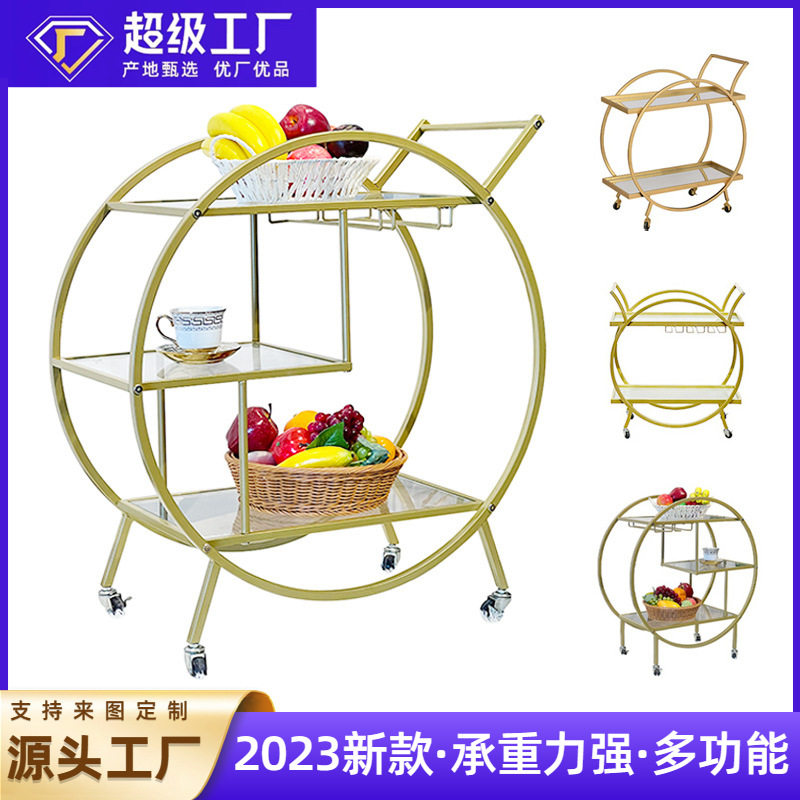 厂家批发移动餐车厨房手推车酒水餐边车置物架小吃车移动餐车定制
