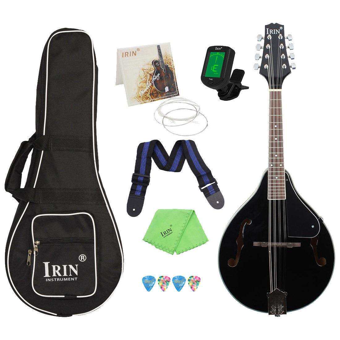 黑色曼陀铃琴藏族西洋乐器曼陀铃椴木面板八弦琴曼陀林吉他套装