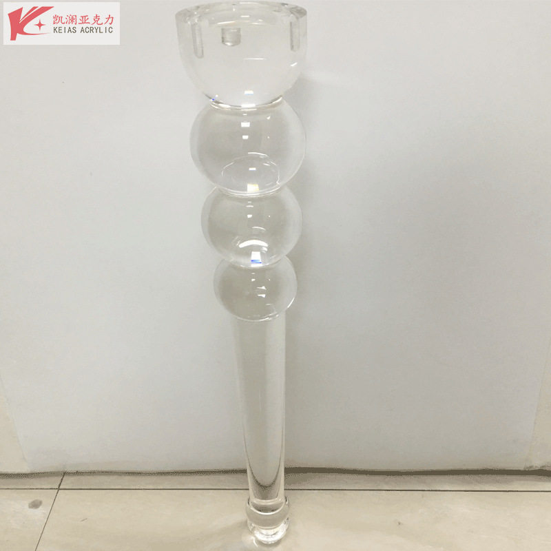 【定制设计】北欧简约新款葫芦型透明亚克力桌腿家具配件家居