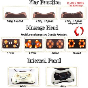 Massage pillow for back, neck and shoulders with heating / E