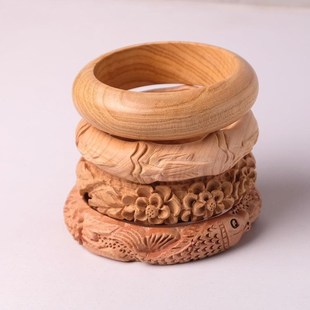 桃木手镯道家法器乾坤圈阴阳环枣木乾坤圈道家法器饰品原木雕刻