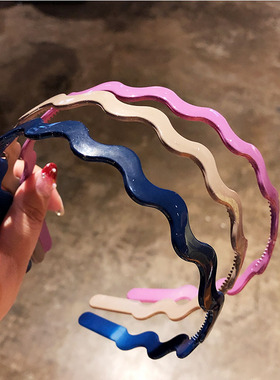 New Korean Women Colorful Wave Basic Hairbands Sweet Headban