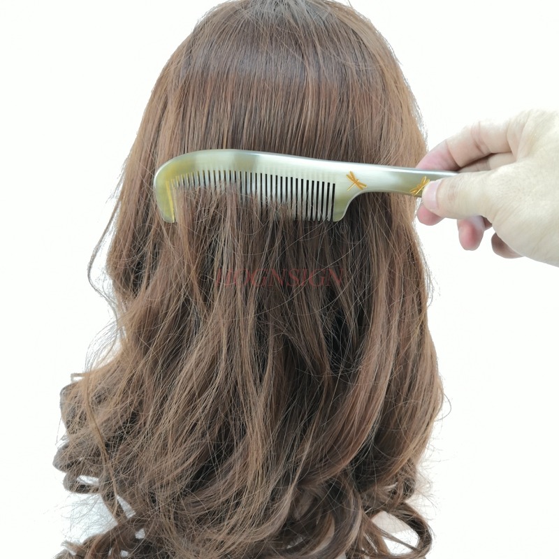 Natural Pure Horn Comb Head Wooden Combs Anti Off Straight H