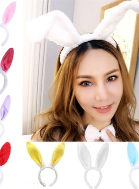 Girls Plush bunny Rabbit ear Hair bands Headwear Cute Headba