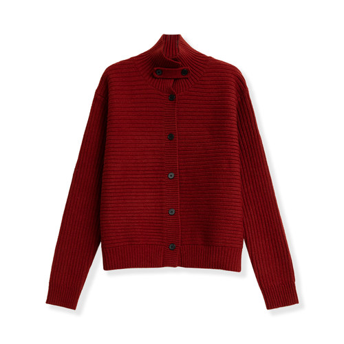 【花花推荐】轻奢原创女士高领针织开衫3246-354-A457