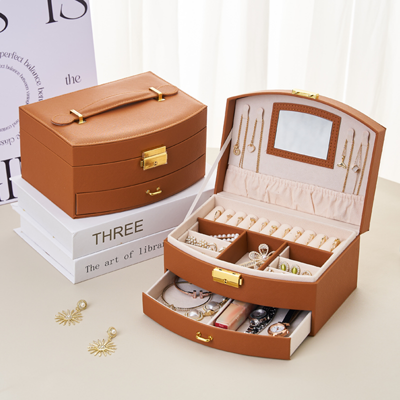 首饰盒耳钉耳环耳饰戒指手饰品首饰收纳盒高档精致珠宝盒子大容量