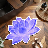 New Chinese-style lotus bathroom floor mat, water-absorbing foot mat with lotus diatom mud at the bathroom door, and Chinese-style carpet for the entrance door thumbnail 5