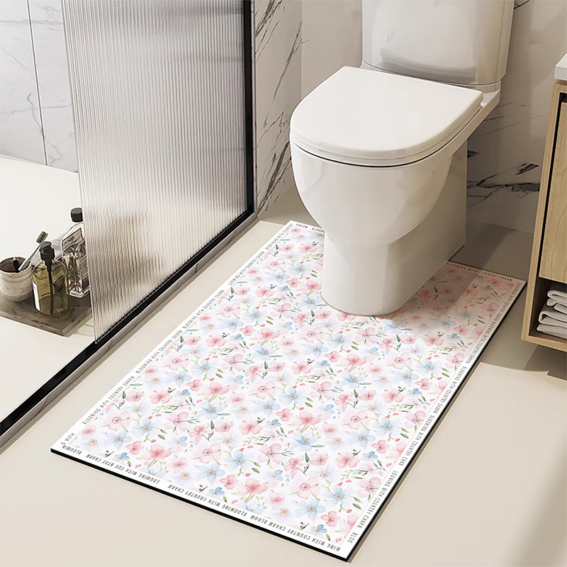 美式U型马桶地垫浴室硅藻泥吸水速干脚垫2025新款卫生间门口地毯