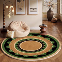 New Chinese-style lotus leaf round carpet, green lotus seat cushion, bedroom bedside blanket, living room sofa, Zen-inspired irregular floor mat thumbnail 6