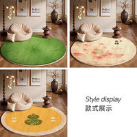 New Chinese-style lotus leaf round carpet, green lotus seat cushion, bedroom bedside blanket, living room sofa, Zen-inspired irregular floor mat thumbnail 8