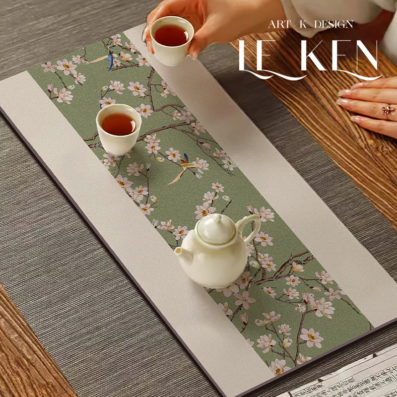 新中式茶席茶旗吸水速干禅意茶桌垫硅藻泥桌布桌旗防烫吸水垫国风,居家布艺,茶席,淘宝优惠券,粉丝福利购,淘宝优惠卷