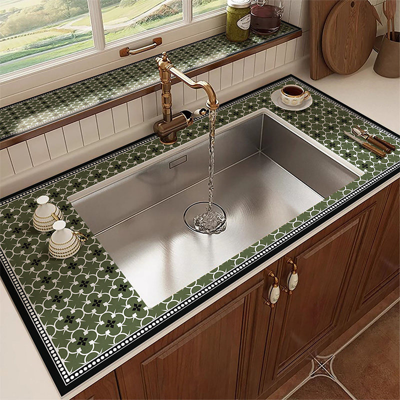 美式厨房窗台沥水垫硅藻泥长窄条吸水垫可裁剪卫生间水槽台面垫子,居家布艺,桌布,淘宝优惠券,粉丝福利购,淘宝优惠卷