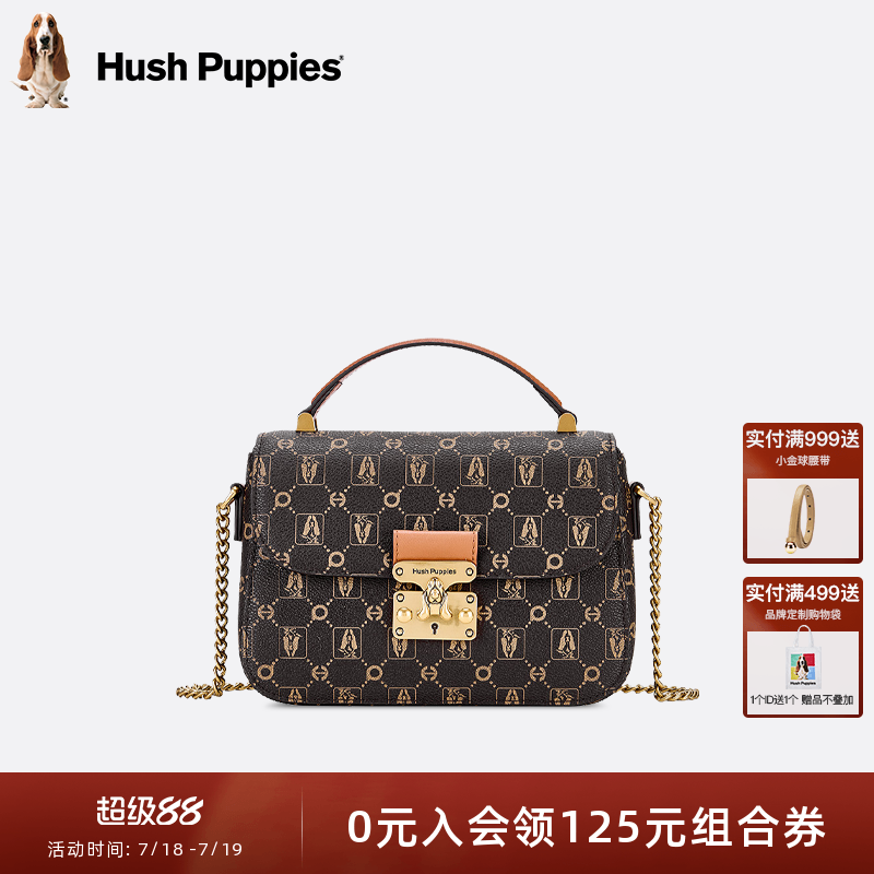 暇步士女包老花复古手提单肩包