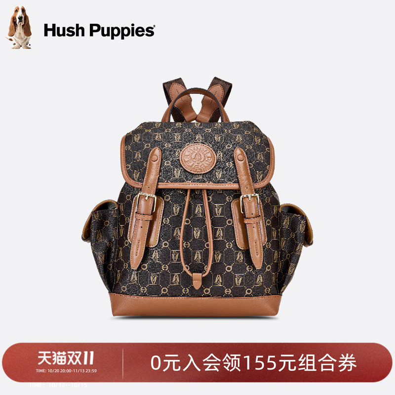 暇步士女包2026新款双肩包经典老花休闲书包潮流时尚大容量背包女
