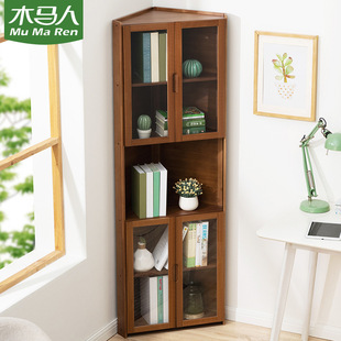 书架书柜置物架带柜门储物柜一体格子柜展示柜落地多层客厅置物柜