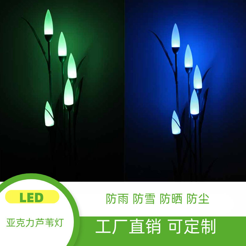 现货led户外芦苇灯景观广场草坪地插灯磨砂亚克力棒芦苇灯暖白光