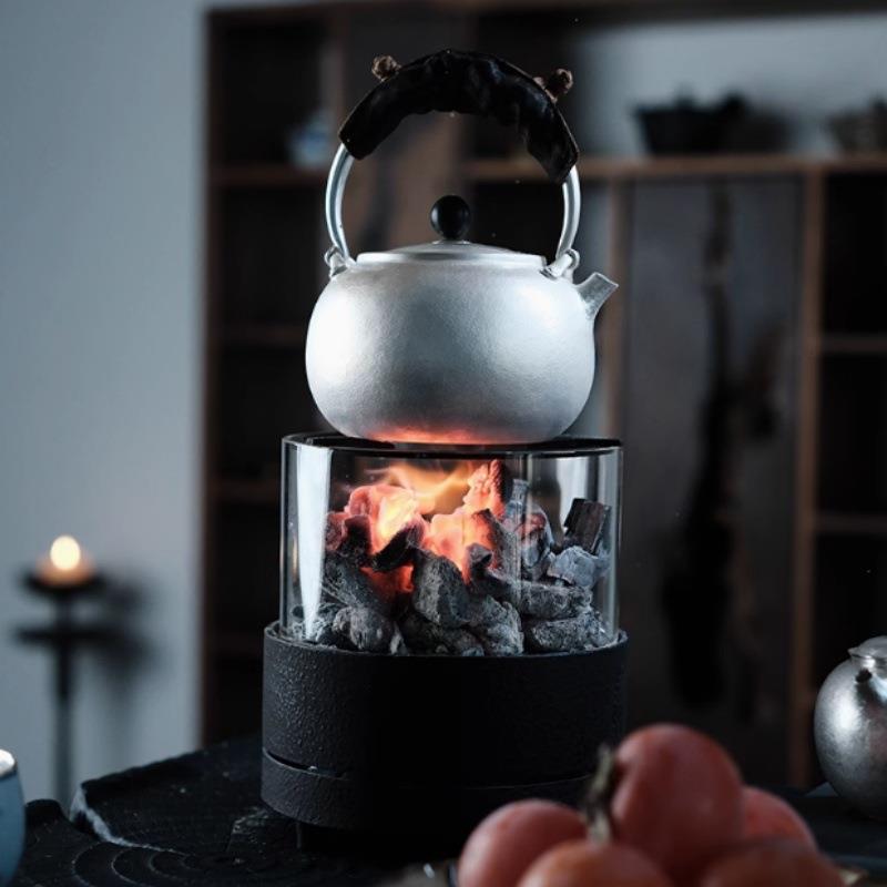 围炉煮茶日式炉事可观火炭炉铸铁家用茶室户外明火煮茶炉煮茶器