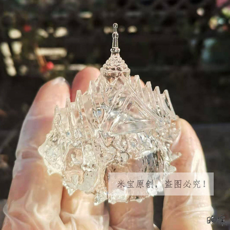 寄居蟹宠物用品替换壳彩色透明水晶海螺草莓短腕3D打印壳树脂玻璃