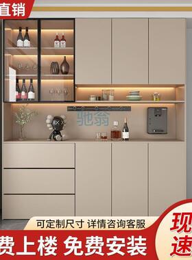 fLE餐边柜一体靠墙现代简约家用客厅餐厅网红轻奢风加高储物收纳