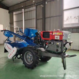 出口151底盘15马力手扶犁地机水旱两用手扶旋耕机水冷手扶拖拉机
