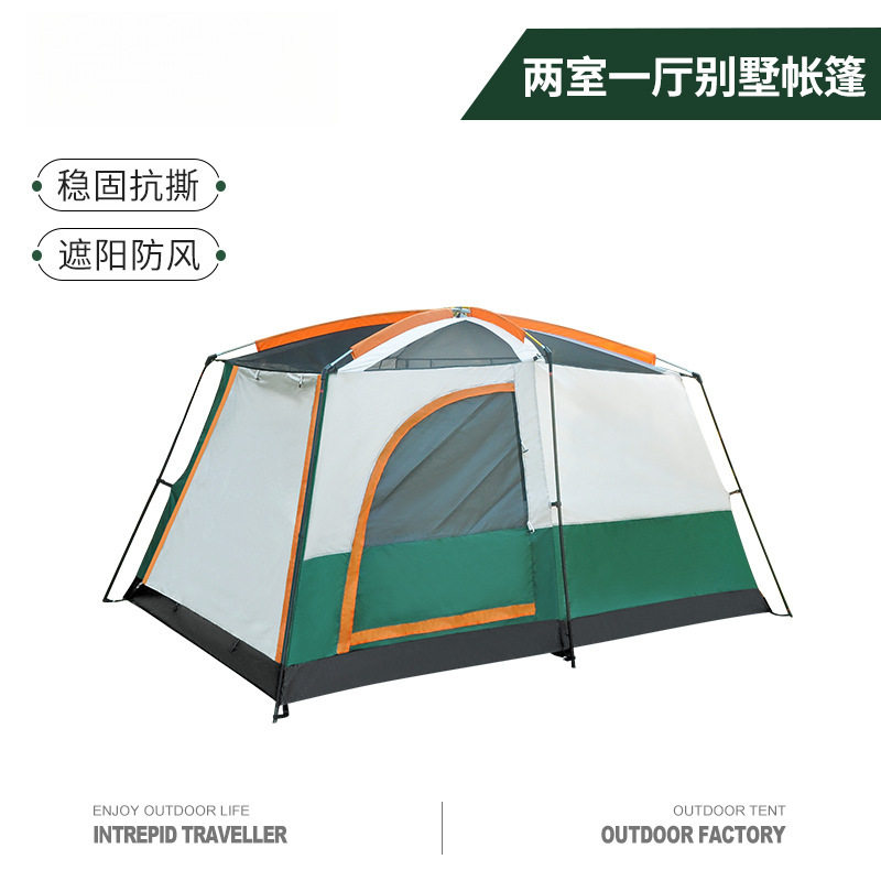 大号两室一厅帐篷户外便携快速折叠露营公园野营遮阳棚防寒收纳