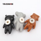 卡通熊陶瓷彩釉实心工艺术拉手儿童幼儿园彩绘家具不生锈变色把手