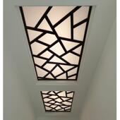 新中式 饰板玄关隔断屏风通花板 镂空吊顶雕花板PVC花格客厅过道装