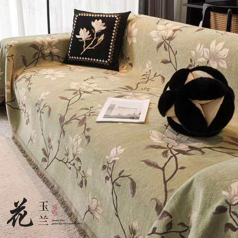 2024新款沙发巾全包雪尼尔沙发套防猫抓不沾毛沙发盖布高级感防滑