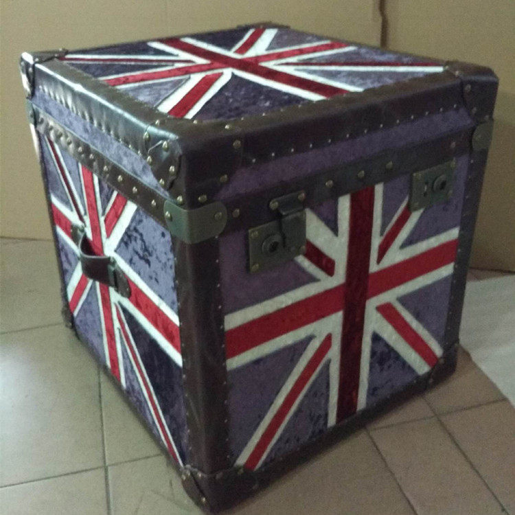 美式乡村英伦风格复古怀旧米字旗斗柜储物玄关柜收纳装饰展示箱柜