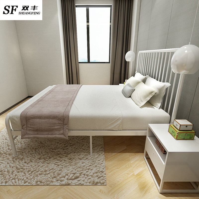 北欧简约铁艺双人床 网红风民宿创意少女公主床卧室经济型金属床