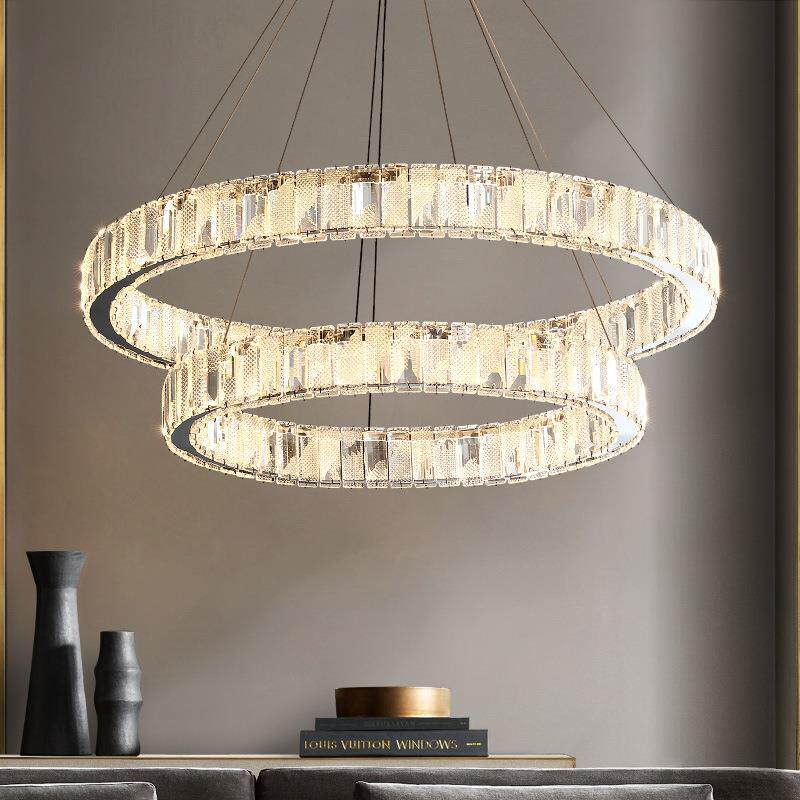 轻奢吊灯楼梯吊灯长吊灯现代简约复式楼大灯水晶灯别墅挑空客厅灯