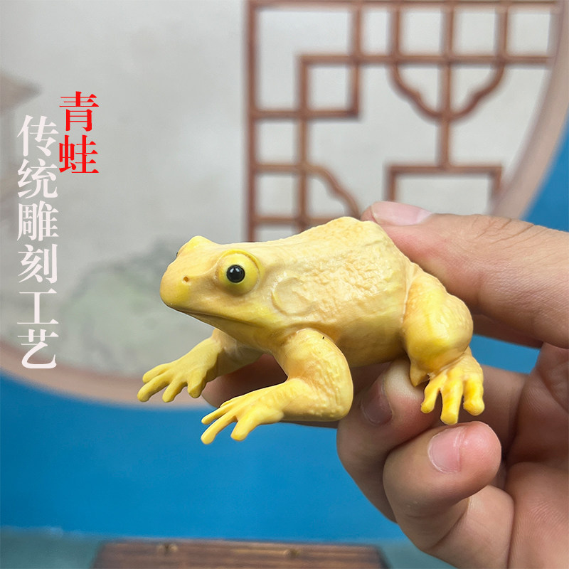 黄杨木雕青蛙金蟾蜍手把玩件盘玩物件家居家用办公室客厅桌面摆件
