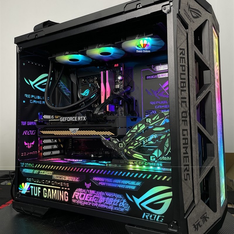 TUF电竞特工GT501机箱 模组线 定制线 翻毛皮Q 水冷改装灯板装饰