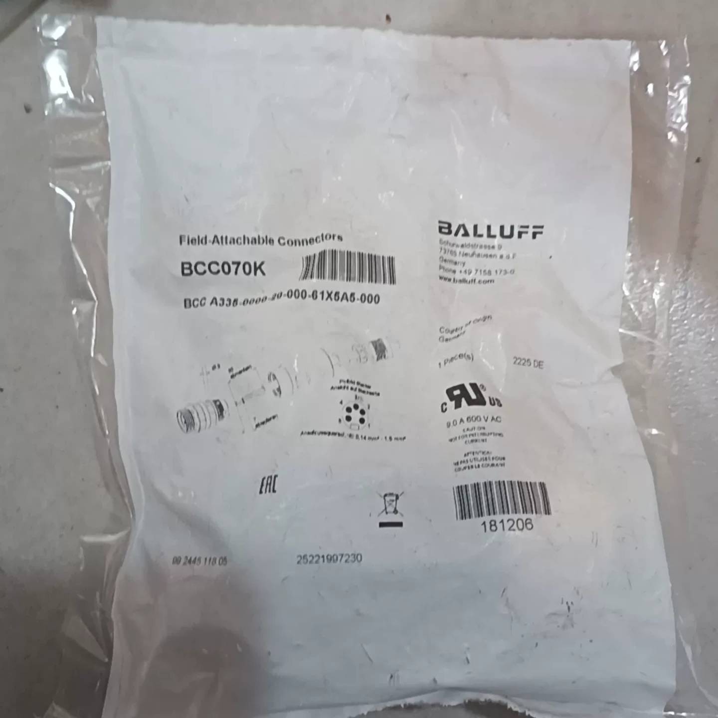 可维修正品巴鲁夫BCC070K接插器BCC A335-0000议价
